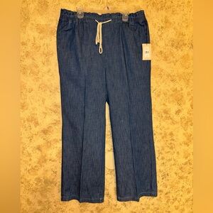 NYDJ - NWT Chambray, Wide Leg, Pull On Drawstring Pants